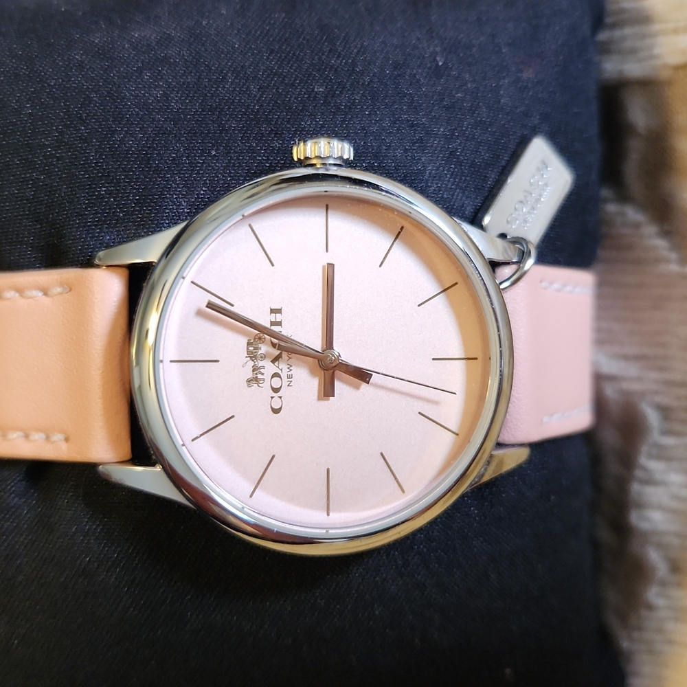 NEW Coach Womens Blush Pink Ruby Watch 32mm Mineral Crystal Quartz Movement
